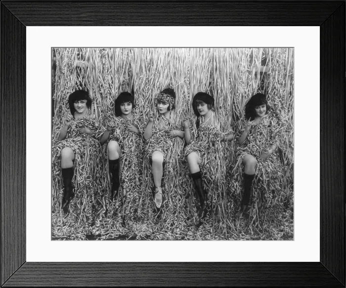 Framed Print : Mack Sennett girls posing in serpentine confetti. 1918