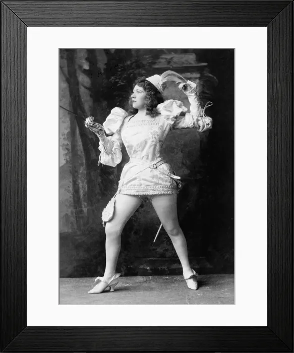 Framed Print : Marie Tempest (1864-1942) English actress, in the play, THE FENCING MASTER, 1892. In her long career, she performed comic plays by Somerset Maugham and Noel Coward