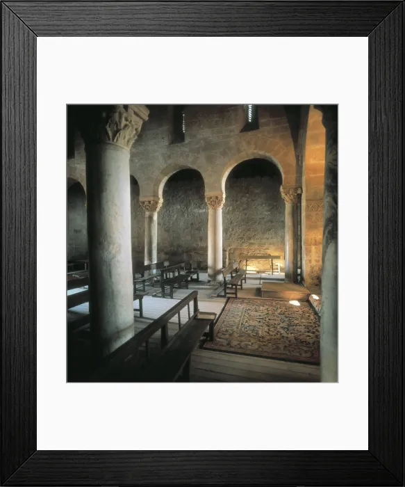 Framed Print : Basilica of San Juan de Baos. 7th c. SPAIN. Venta de Baos. Baos de Cerrato. Basilica of Saint John the Baptist. Interior. Visigothic art. Architecture Framed Print : Basilica of San Juan de Baos. 7th c. SPAIN. Venta de Baos. Baos de Cerrato. Basilica of Saint John the Baptist. Interior. Visigothic art. Architecture
