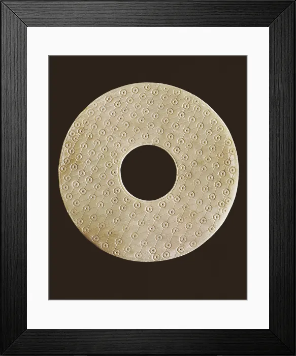 Framed Print : Disk symbol of heaven. 3rd c. BC. Chinese art. Han period. Ceramics. FRANCE. Paris. Muse Cernuschi (Cernuschi Museum). Proc: CHINA. Changsha