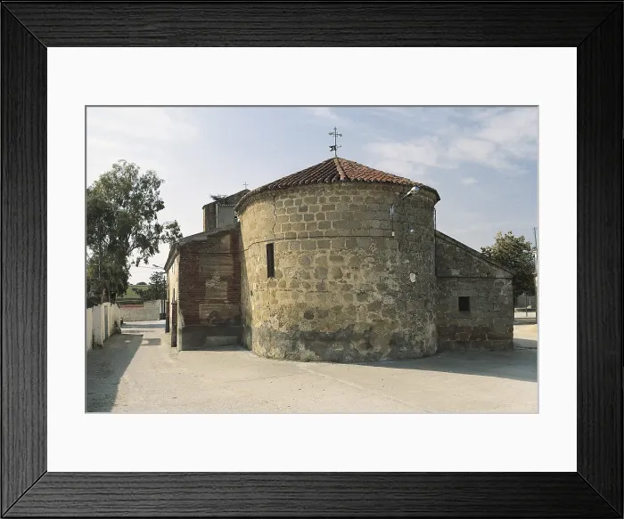 Framed Print : SPAIN. CASTILE-LA MANCHA. TOLEDO. Cardiel de los Montes. Church of Santiago Apstol (Renaisance style). Circular apse. Renaissance art. Architecture