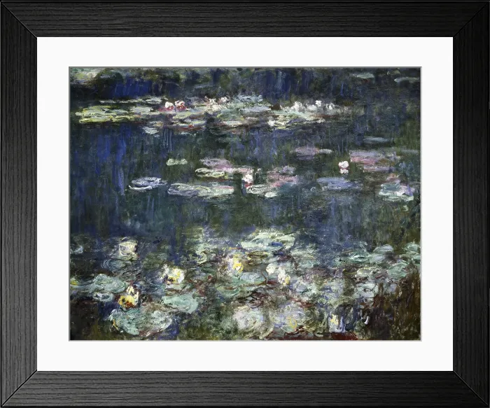 Framed Print : MONETClaude (1840-1926). Waterlilies: Green Reflections. 1914 - 1918. Diptych's right detail. Impressionism. Oil on canvas. FRANCE. Paris. Orangerie Museum