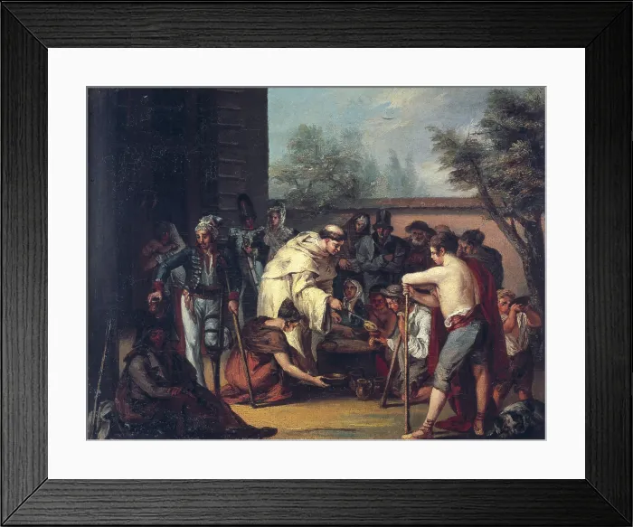 Framed Print : ALENZA y NIETO, Leonardo (1807-1845). Soup distribution. 1st half 19th c. Romanticism. Oil on canvas. SPAIN. Madrid. LAzaro Galdiano Foundation