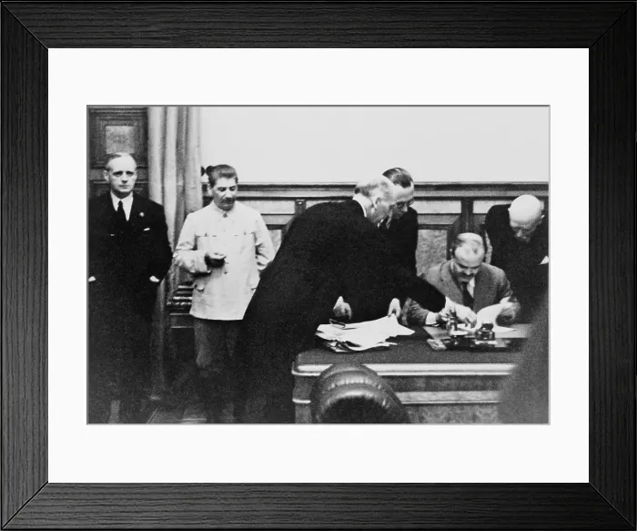 Framed Print : Soviet Foreign Minister Molotov signs the Nazi-Soviet Nonaggression Pact in the Kremlin on August 23, 1939 Framed Print : Soviet Foreign Minister Molotov signs the Nazi-Soviet Nonaggression Pact in the Kremlin on August 23, 1939