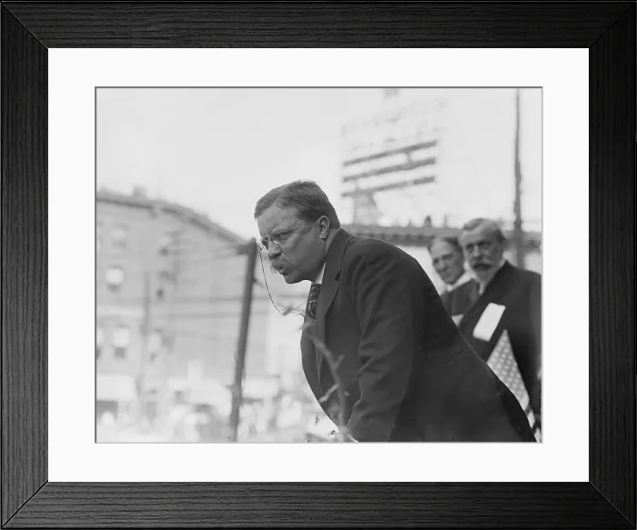 Framed Print : Theodore Roosevelt speaking in Yonkers, NY on October 17, 1910 Framed Print : Theodore Roosevelt speaking in Yonkers, NY on October 17, 1910