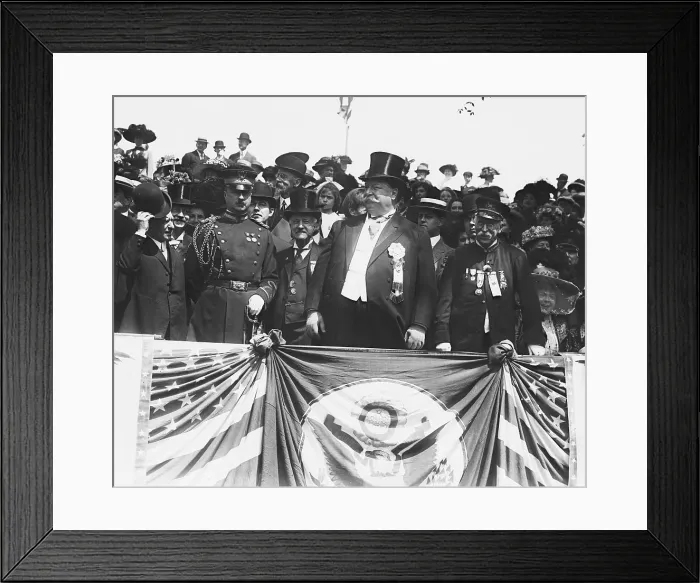 Framed Print : President William Howard Taft (1857-1930) and dignitaries during Decoration Day (Memorial Day) ceremonies in 1910