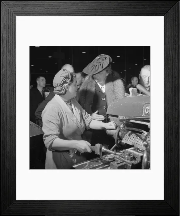 Framed Print : Eleanor Roosevelt talking with woman machinist during her November 1942 goodwill tour of Great Britain. Photo by Toni Frissell Framed Print : Eleanor Roosevelt talking with woman machinist during her November 1942 goodwill tour of Great Britain. Photo by Toni Frissell