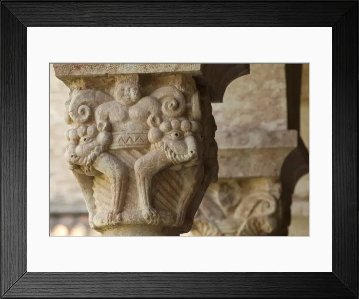 Framed Print : FRANCE. Codalet. Monastery of St. Michel of Cuix. Capital. Romanesque art. - Paul Maeyaert / Iberfoto / Everett Collection (176353)**US SALES ONLY**
