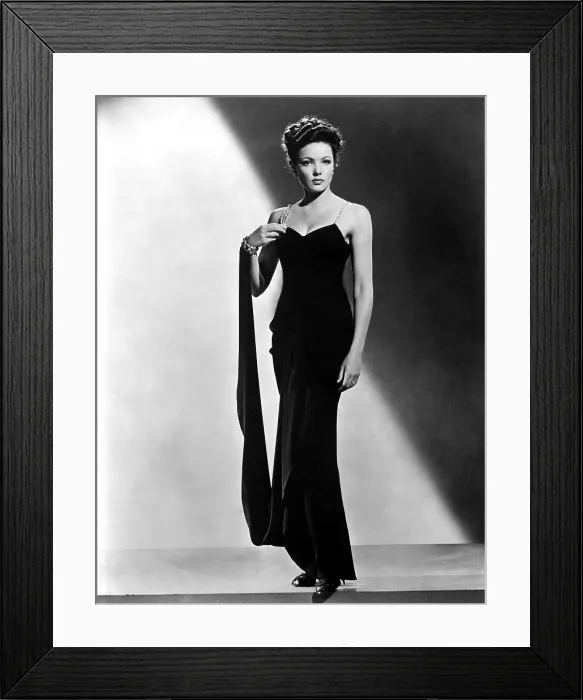 Framed Print : THE SHANGHAI GESTURE, Gene Tierney (wearing a costume designed by Oleg Cassini), 1941 Framed Print : THE SHANGHAI GESTURE, Gene Tierney (wearing a costume designed by Oleg Cassini), 1941