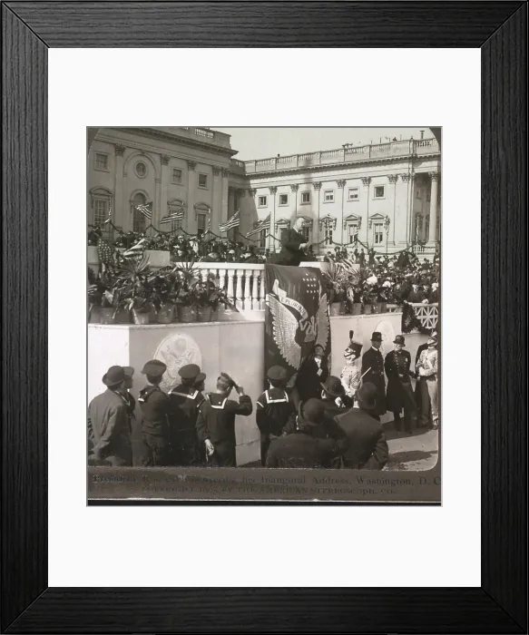 Framed Print : President Theodore Roosevelt delivering his inaugural address, Washington, D.C. in 1905