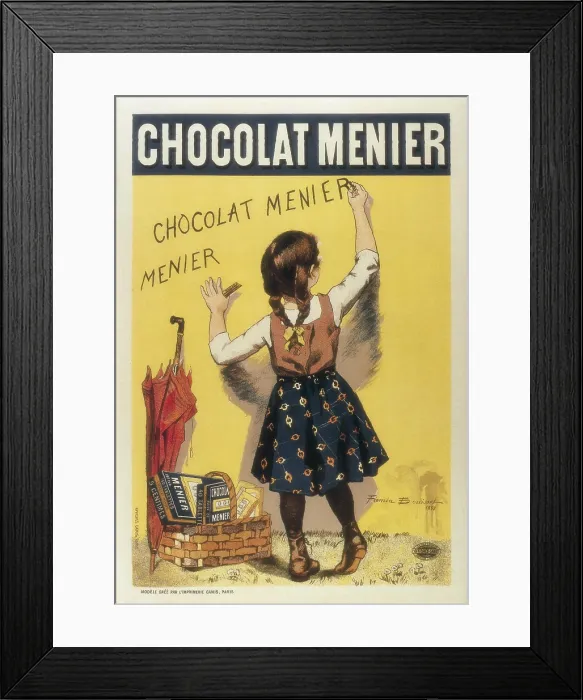 Framed Print : Advertisement sign for 'Chocolat Menier', 1893. Litography. - J. Bedmar / Iberfoto / Everett Collection (176471)**US SALES ONLY**