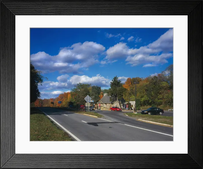 Framed Print : Taconic State Parkway, Shenandoah Service Station, the highway represents an important development in the evolution of American transportation planning