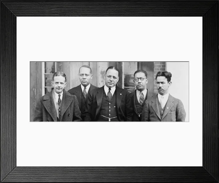Framed Print : 1933 photo of the architects of the NAACP legal strategy. Left to right: Walter White, executive secretary; Charles Houston, chief defense counsel; James G. Tyson, Leon A