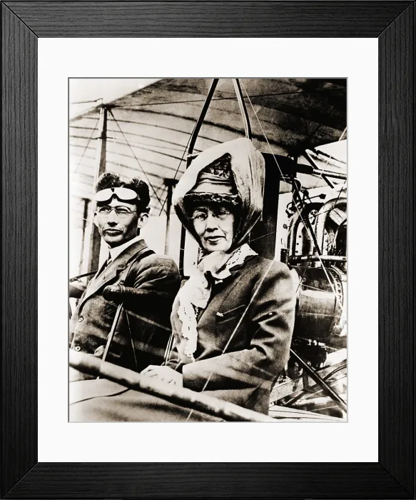 Framed Print : Mrs. Minta Martin with her son, Glenn L. Martin, in an early Martin plane Framed Print : Mrs. Minta Martin with her son, Glenn L. Martin, in an early Martin plane