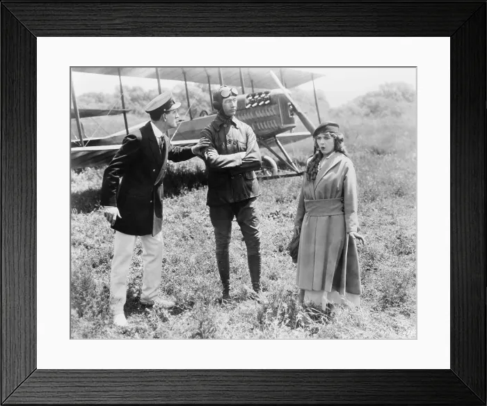 Framed Print : Mary Pickford and Glenn Martin, aviation pioneer, from scene of motion picture GIRL OF YESTERDAY (1915) Framed Print : Mary Pickford and Glenn Martin, aviation pioneer, from scene of motion picture GIRL OF YESTERDAY (1915)
