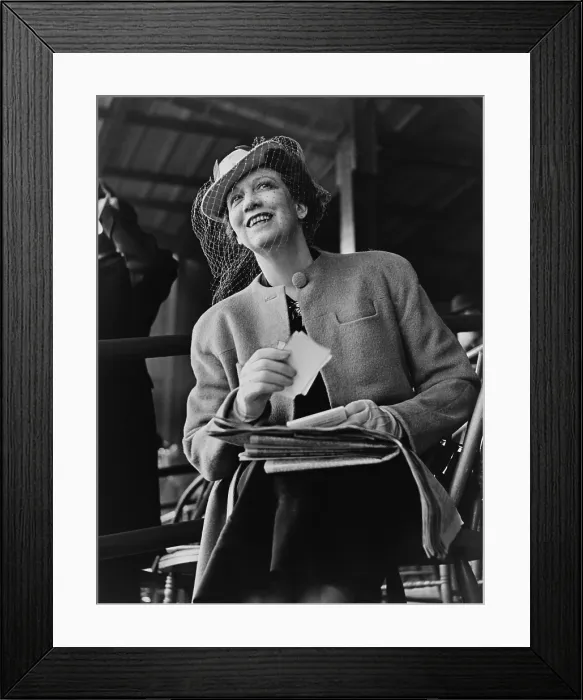Framed Print : Elizabeth Arden (1878-1966), at the horse races in New York City