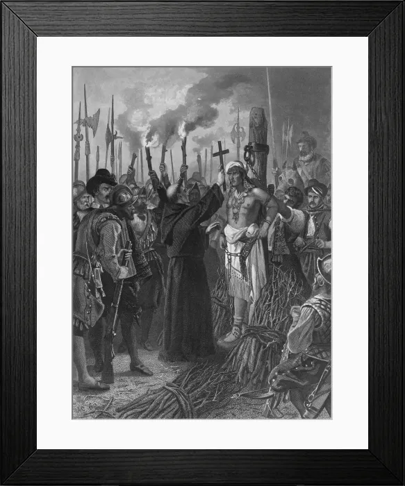 Framed Print : Execution of the last Incan Emperor, Atahuallpa (1497-1533), by Spanish conquistador, Francisco Pizzaro, on August 29, 1533 Framed Print : Execution of the last Incan Emperor, Atahuallpa (1497-1533), by Spanish conquistador, Francisco Pizzaro, on August 29, 1533