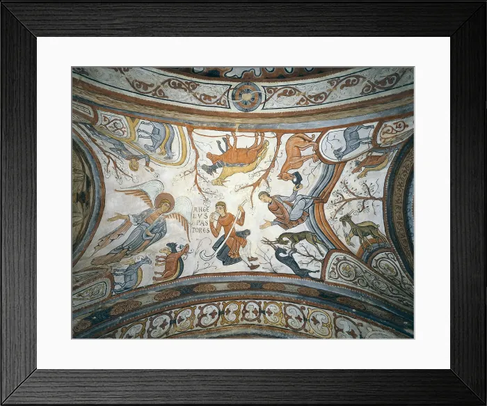 Framed Print : Royal Collegiate Church of San Isidoro. Royal Pantheon. 12th c. SPAIN. Leon. Royal Collegiate Church of San Isidoro. Vault of the Annunciation to the Shepherds. Romanesque art Framed Print : Royal Collegiate Church of San Isidoro. Royal Pantheon. 12th c. SPAIN. Leon. Royal Collegiate Church of San Isidoro. Vault of the Annunciation to the Shepherds. Romanesque art