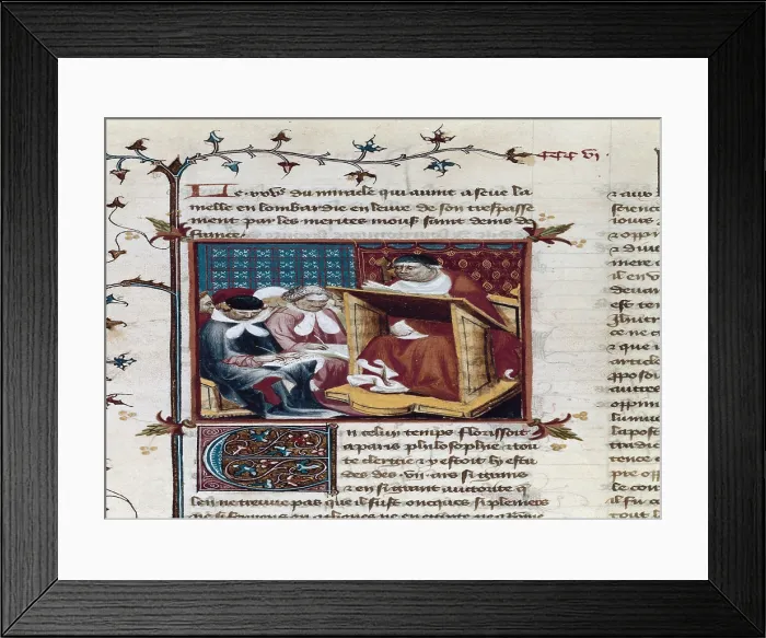 Framed Print : La SorbonneUniversity of Paris. Illustration from 'Les Grandes Chroniques de France' (15th c.). Gothic art. Miniature Painting. FRANCE. Paris. National Library Framed Print : La SorbonneUniversity of Paris. Illustration from 'Les Grandes Chroniques de France' (15th c.). Gothic art. Miniature Painting. FRANCE. Paris. National Library