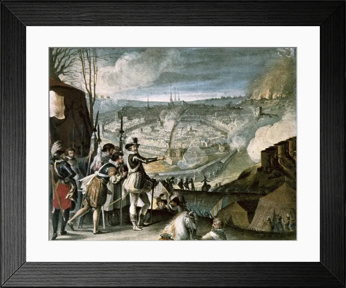 Framed Print : Camp of Henry IV in the Siege of a City. beg. 17th c. Anonymous. Oil on wood. FRANCE. Versailles. National Museum of Versailles Framed Print : Camp of Henry IV in the Siege of a City. beg. 17th c. Anonymous. Oil on wood. FRANCE. Versailles. National Museum of Versailles