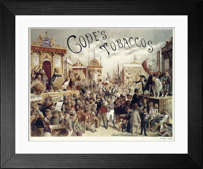 Framed Print : Advertisement of the tobacco brand 'Cops Tobaccos' by Georges Pipeshank (1879). AISA / Everett Collection (15242)**US SALES ONLY** Framed Print : Advertisement of the tobacco brand 'Cops Tobaccos' by Georges Pipeshank (1879). AISA / Everett Collection (15242)**US SALES ONLY**
