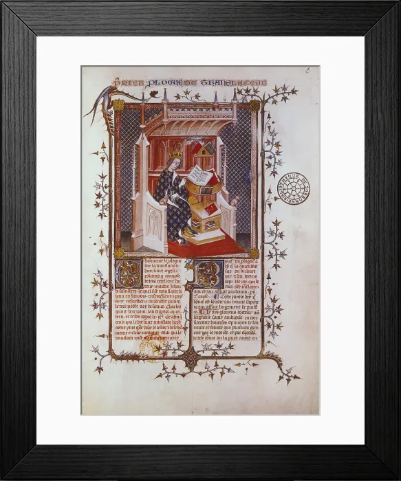 Framed Print : CHARLES V of France, called 'the Wise' (1500-1558). King of France (1364-1380), member of the Valois dynasty. Representation of Charles V in his library. Gothic art