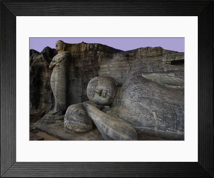Framed Print : SRI LANKA. Polonnaruwa. Gal Vihara or Rock Temple (12th c.). Standing and Reclining Buddha. AISA / Everett Collection**US SALES ONLY** Framed Print : SRI LANKA. Polonnaruwa. Gal Vihara or Rock Temple (12th c.). Standing and Reclining Buddha. AISA / Everett Collection**US SALES ONLY**