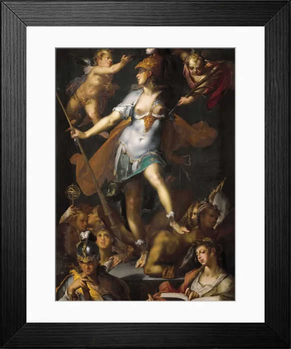 Framed Print : SPRANGER, Bartholomaeus (1546-1611). Minerva Victorious over Ignorance. 1591. Mannerism art. ; Flemish art. Oil on canvas. AUSTRIA. Vienna Framed Print : SPRANGER, Bartholomaeus (1546-1611). Minerva Victorious over Ignorance. 1591. Mannerism art. ; Flemish art. Oil on canvas. AUSTRIA. Vienna