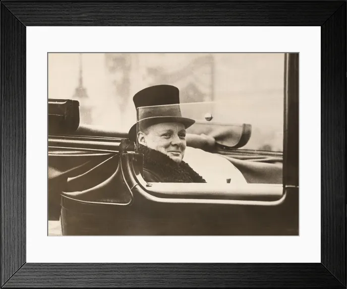 Framed Print : Winston Churchill, leaving Buckingham Palace after receiving his seal of office, Chancellor of Exchequer, from King George V. Nov, 7, 1924