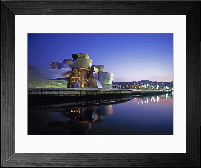 Framed Print : GEHRY, Frank (1929). Guggenheim Bilbao Museum. 1993-1997. SPAIN. Bilbao. Guggenheim Museum Bilbao. AISA / Everett Collection - Image has fine art copyright