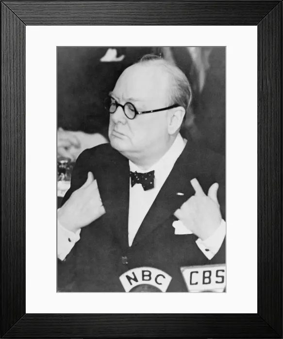 Framed Print : Winston Churchill (1874-1965), during a speech to the U.S. Senate shortly after the United States entered World War II. December 26, 1941