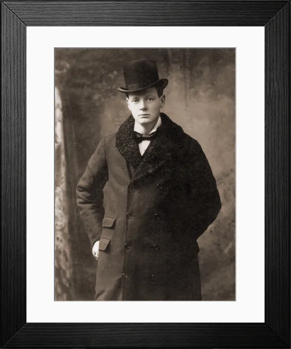 Framed Print : Winston Churchill (1874-1965) in 1900, during a visit to Boston, USA