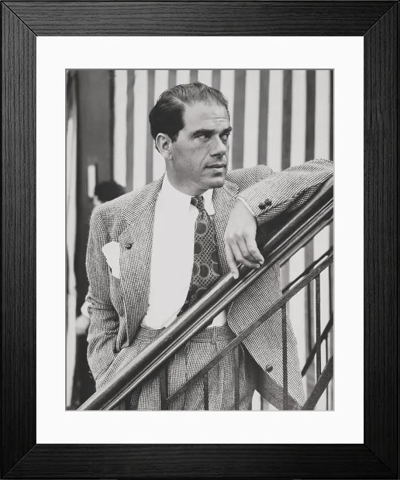 Framed Print : Frank Capra, film director, aboard the SS Rex arriving from Italy to New York, June 24, 1937. (BSLOC_2015_14_169)