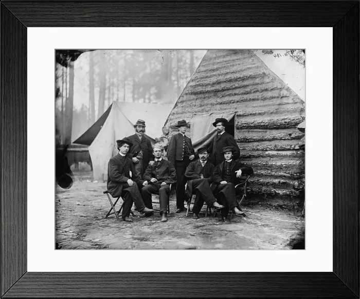 Framed Print : The Civil War, clerks at Army of the Potomac headquarters, Brandy Station, Virginia, photograph, February, 1864