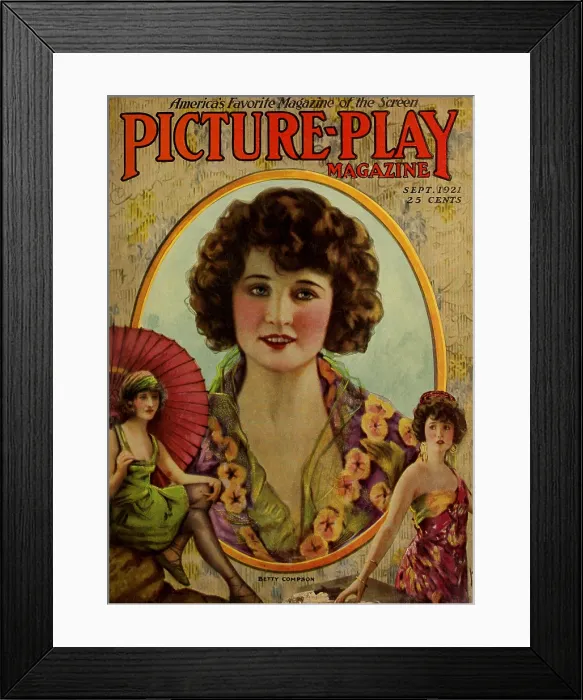 Framed Print : Cover of PICTURE PLAY Magazine with portraits of Betty Compson, actress and film producer. Sept 1921. The magazines promoted actors and new films for avid fans