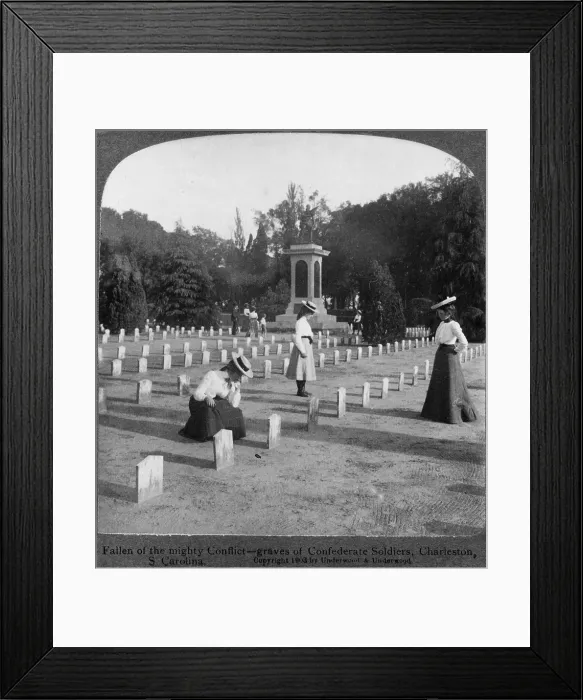 Framed Print : The Civil War, fallen of the mighty conflict, graves of Confederate soldiers, Charleston, South Carolina, photograph by Underwood & Underwood, ca. 1903 Framed Print : The Civil War, fallen of the mighty conflict, graves of Confederate soldiers, Charleston, South Carolina, photograph by Underwood & Underwood, ca. 1903