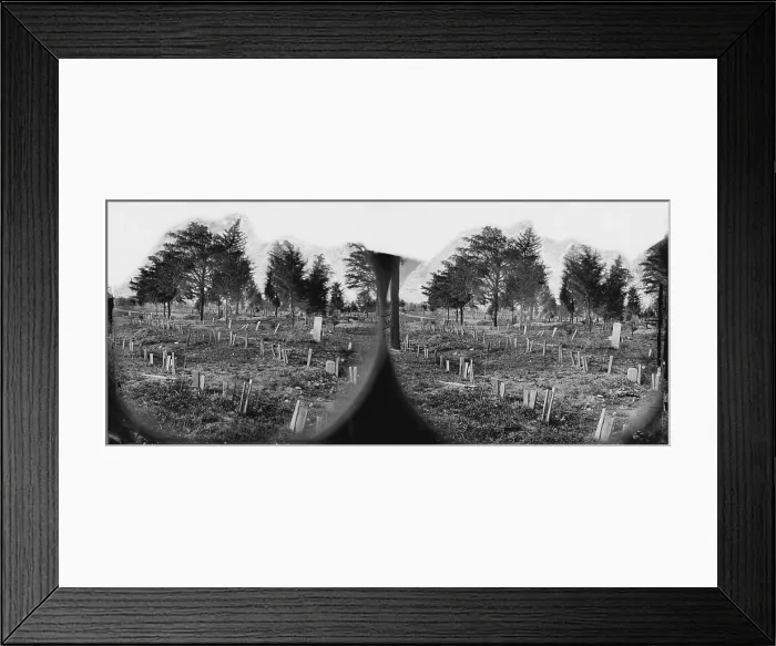 Framed Print : The Civil War, graves of Confederate soldiers in Hollywood Cemetery, with board markers, Richmond, Virginia, stereo photograph, 1865 Framed Print : The Civil War, graves of Confederate soldiers in Hollywood Cemetery, with board markers, Richmond, Virginia, stereo photograph, 1865