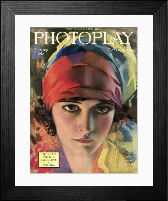 Framed Print : Cover of PHOTOPLAY MAGAZINE with portrait of Mary Thurman by Rolf Armstrong, Jan. 1921