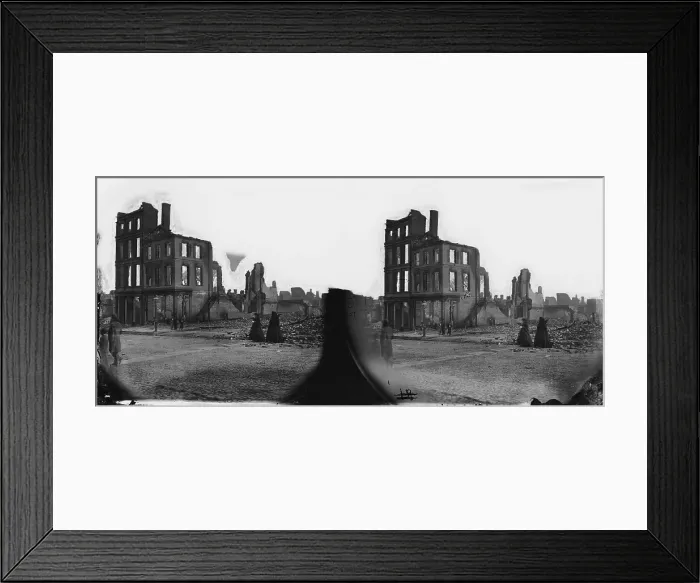 Framed Print : The Civil War, two women in black, Richmond, Virginia, stereo photograph, April, 1865
