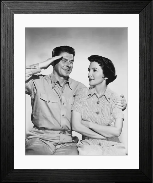 Framed Print : Ronald Reagan and Nancy Davis stared in HELL CATS OF THE NAVY, a 1957 drama about World War 2 submariners. It was produced by Charles H. Schneer and directed by Nathan Juran