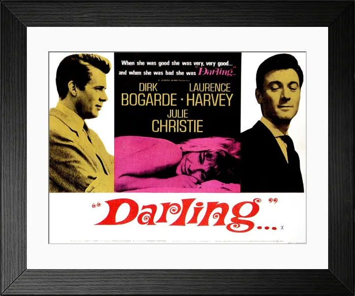 Framed Print : DARLING, Dirk Bogarde, Julie Christie, Laurence Harvey, 1965