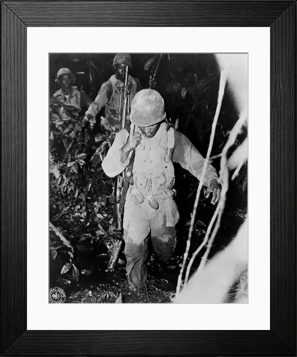Framed Print : First African American infantry unit to see action in World War II