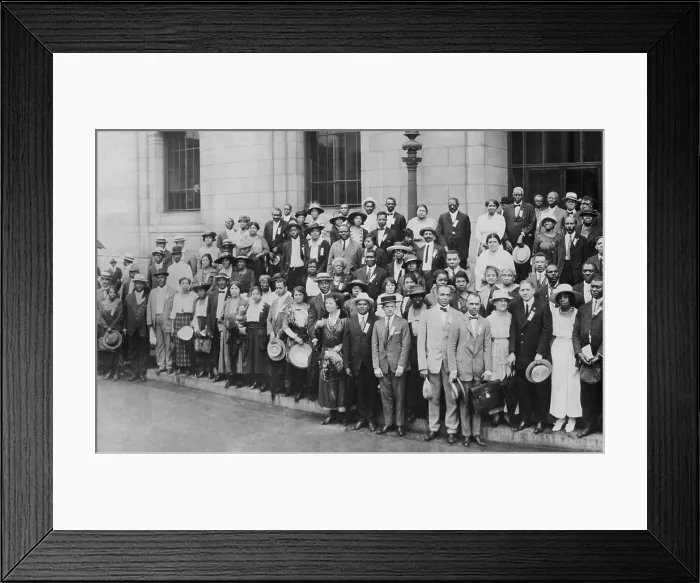 Framed Print : 12th Annual Conference of the NAACP. Detroit, Michigan, June 1921. James Weldon Johnson is fifth from right in the front row
