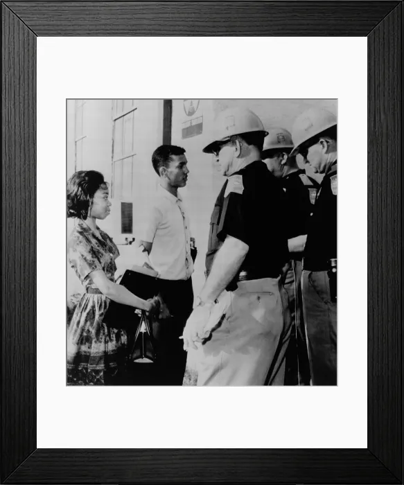 Framed Print : African Americans refused admission to Murphy High School. Dorothy Bridget Davis and Henry Hobdy were blocked by state troopers acting under orders of Governor George Wallace Framed Print : African Americans refused admission to Murphy High School. Dorothy Bridget Davis and Henry Hobdy were blocked by state troopers acting under orders of Governor George Wallace