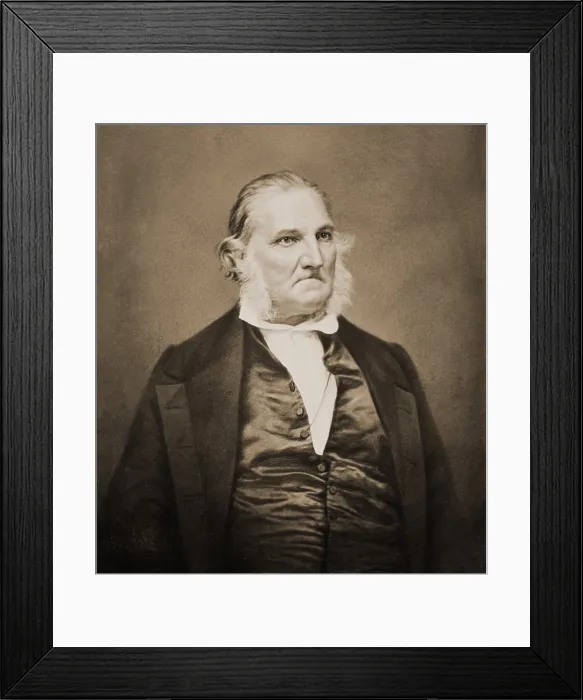 Framed Print : John James Audubon (1785-1851), American naturalist and artist whose classic, THE BIRDS OF AMERICA, was published in four volumes from 1827-38. Ca. 1850