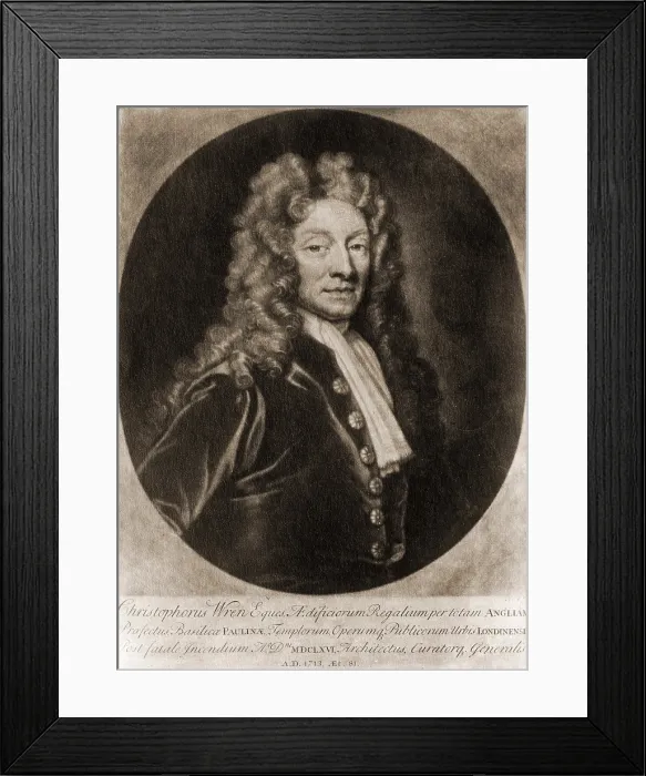 Framed Print : Christopher Wren (1632-1723), British architect of St Paul's Cathedral