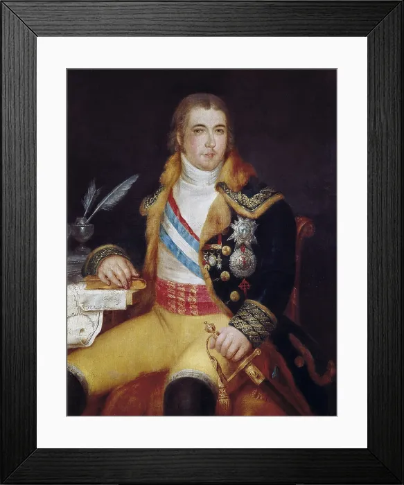Framed Print : CARNICERO, Antonio (1748-1814). Portrait of Manuel Godoy. Oil on canvas. SPAIN. Madrid. Museo Nacional del Romanticismo