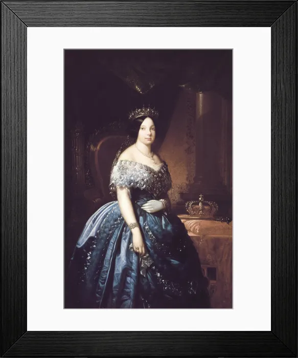 Framed Print : Isabella II (1830-1904). Queen of Spain (1833-1868). Portrait of Jose Romeu. Oil on canvas. SPAIN. Valencia. San Pio V Fine Arts Museum. - P