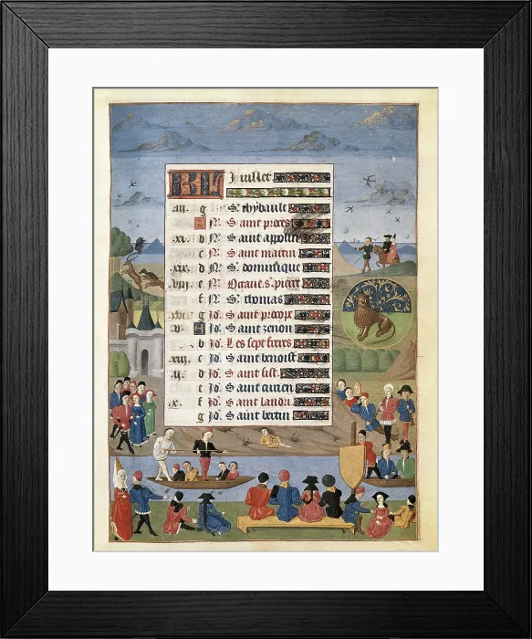 Framed Print : ADELAIDA DE SABOYA, Maestro de(15th c.); JEAN ROLIN, Maestro de(15th c.). The Hours of Adelaide of Savoy, Duchess of Burgundy. 1460-1465. July: fol. 7r Framed Print : ADELAIDA DE SABOYA, Maestro de(15th c.); JEAN ROLIN, Maestro de(15th c.). The Hours of Adelaide of Savoy, Duchess of Burgundy. 1460-1465. July: fol. 7r