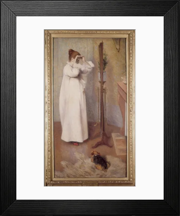 Framed Print : ZANDOMENEGHI, Federico (1841-1917). Il ricciolo (la toilette). 1894-1910. Impressionism. Oil on canvas. ITALY. Milan. Pinacotheca of Brera Framed Print : ZANDOMENEGHI, Federico (1841-1917). Il ricciolo (la toilette). 1894-1910. Impressionism. Oil on canvas. ITALY. Milan. Pinacotheca of Brera
